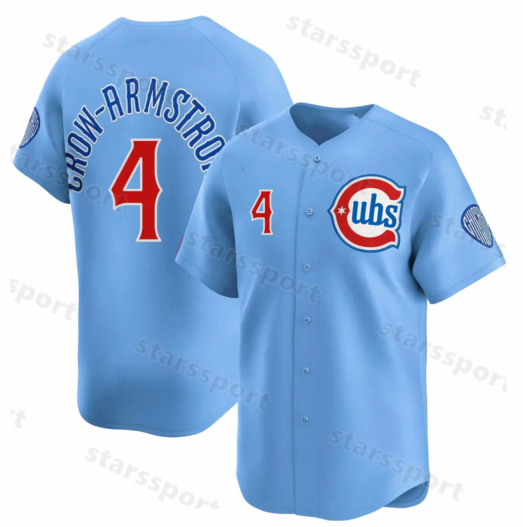 4 Crow-Armstrong 30 Kyle Tucker Cubs Jersey 2025 Blue Dansby Swanson Shota Imanaga Ryne Sandberg Ian Happ Seiya Suzuki Nico Hoerner Marcus Stroman Sammy Sosa