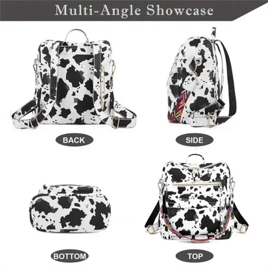 Ship from US PU Womens Shoulder Bag Stylish Multifunctional Backpack with Zipper Opening And Closing Suitable for Travel 250227FBB
