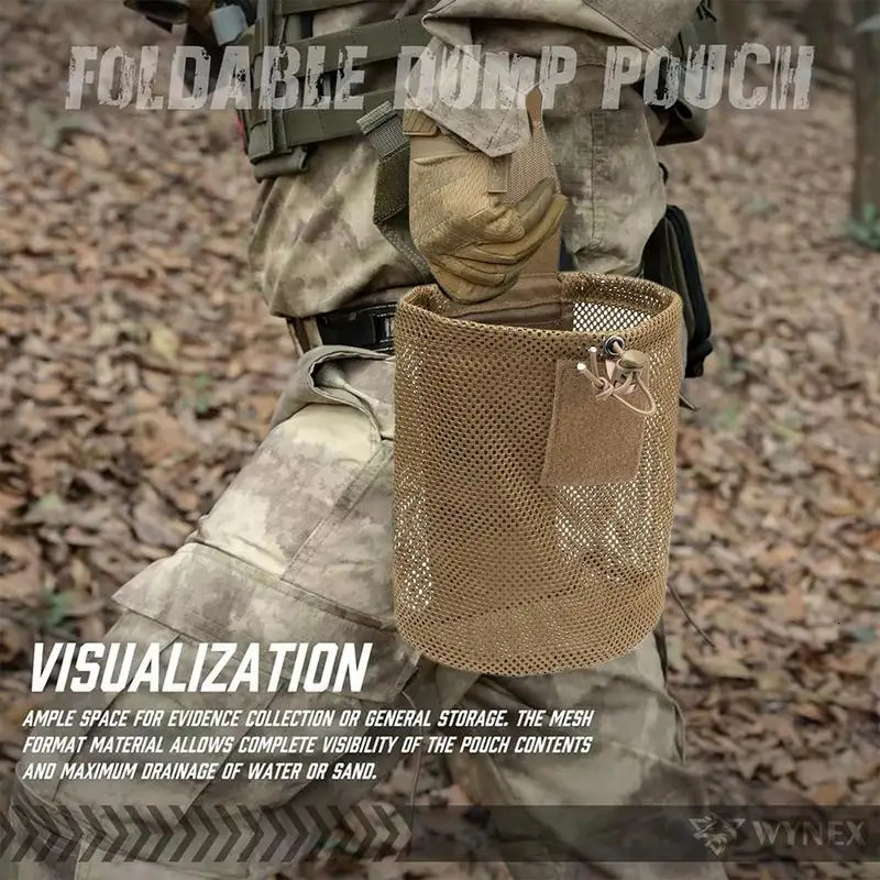 Ship from US Hunting Fanny Pack for Men Tool Pouch Storage Bag Drawstring Mesh Pocket Folding Utility 250227FBB