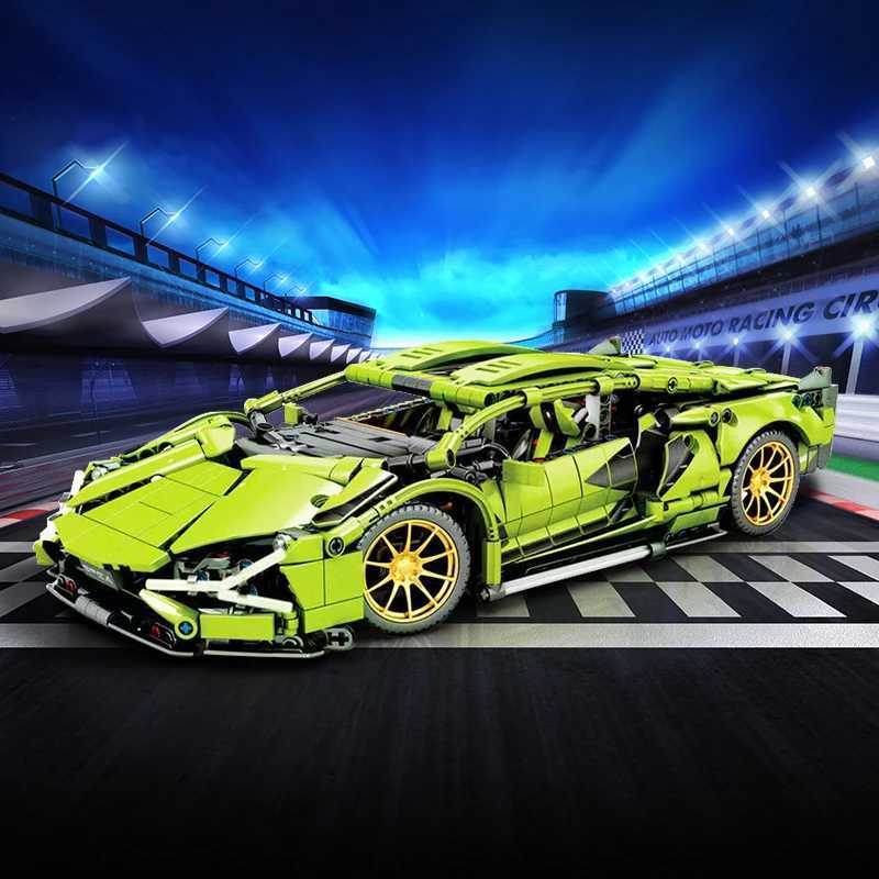 Bugatti Building Blocks Hypercar Racing Car Model Assemble Vehicle B Toys For Boys Children Gifts Y250227