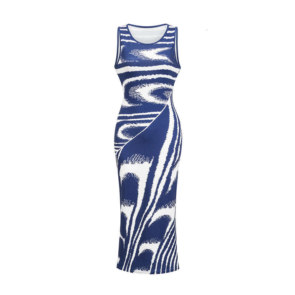 INS European American Spring Women's Fashion Sexy Tank Top Printed Slimming Bag Hip Dress 2025 New Style Unique and Elegant Clothing