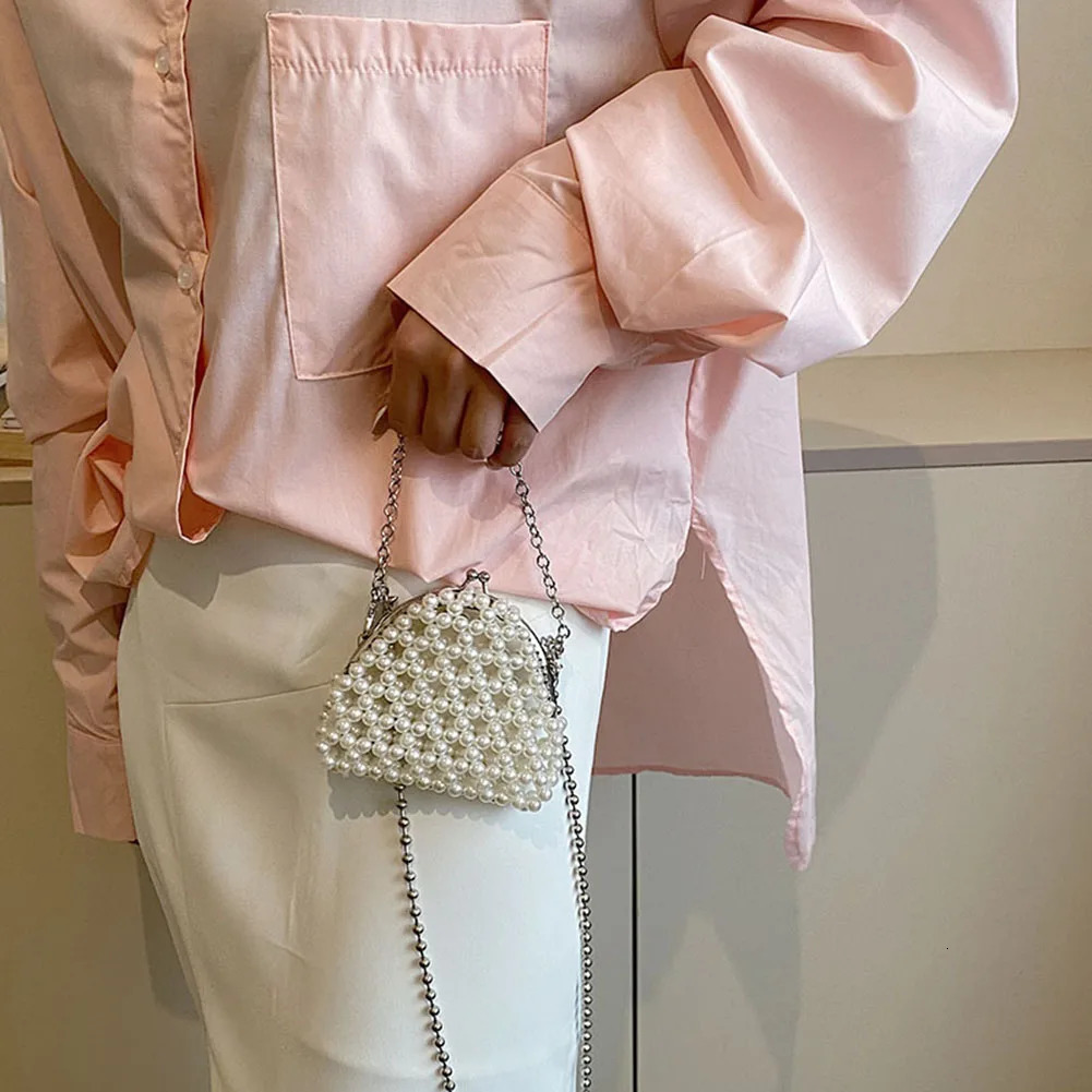 Ship from US Pearl Crossbody Bag Fashion Mini Evening Dinner Bags Casual Hand Beading Elegant Party Purse Holiday Gift Shopping Travel 250227FBB