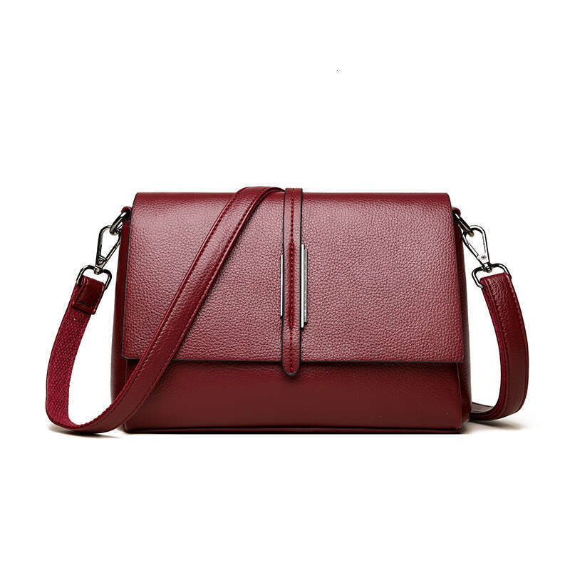 Middle aged 2025 spring new large capacity soft leather casual shoulder diagonal cross women's small square bag