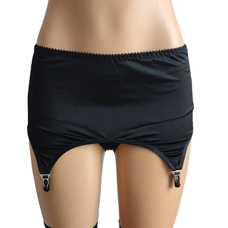 Vintage Garter Belt Women Smooth High Waist 4 Straps Metal Clips Suspender Belt Garters for Thigh High Stockings Sexy Lingerie 250227