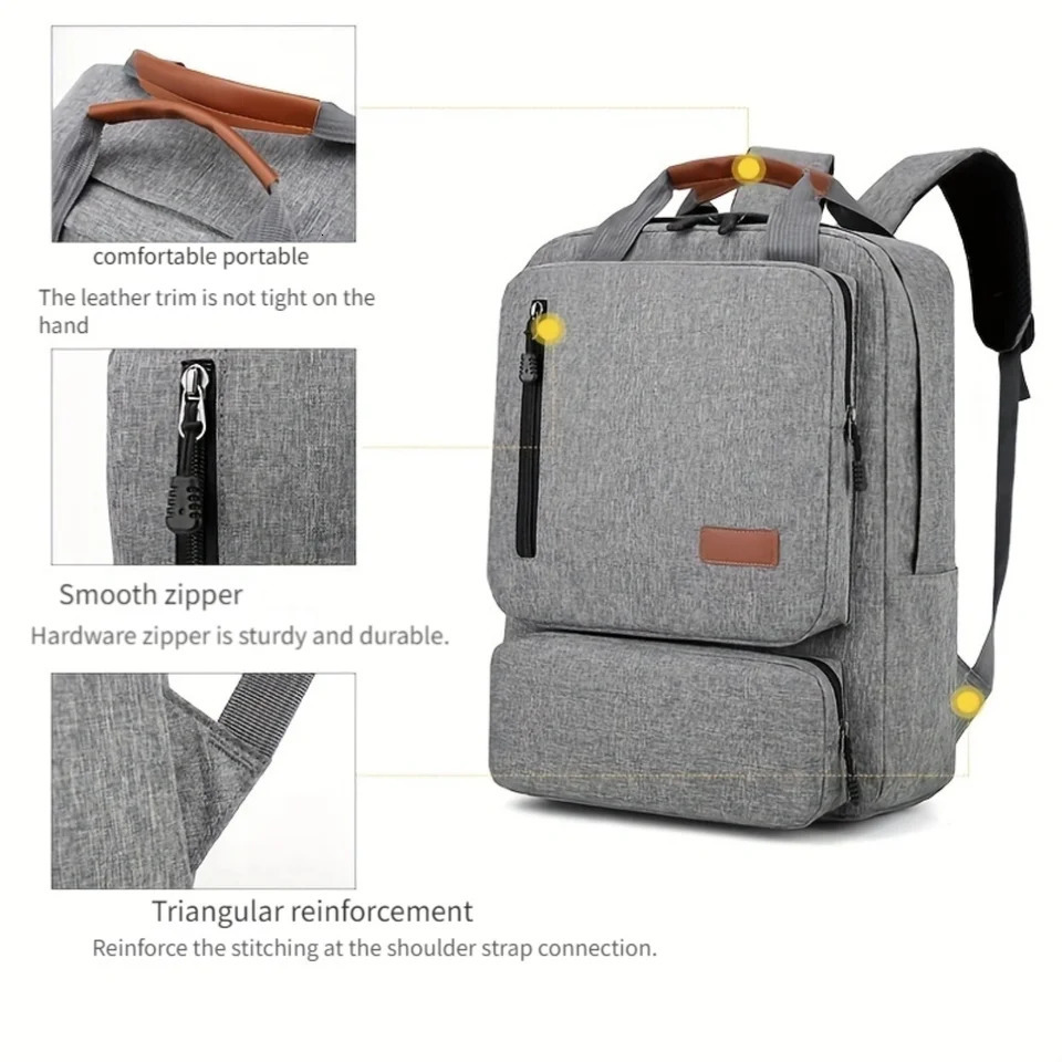 Ship from US Set Backpack Large Capacity Computer With USB Charging Port Crossbody Bag Clutch 250227FBB