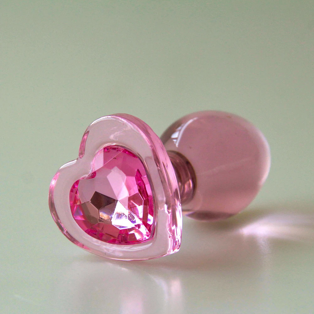 Heart Jewelled Beginner Anal Teaser Glass Comfort Plug Diamond Butt plugs Sex Toy Explore Ass Play Women Man Stimulate Orgasmic 250227