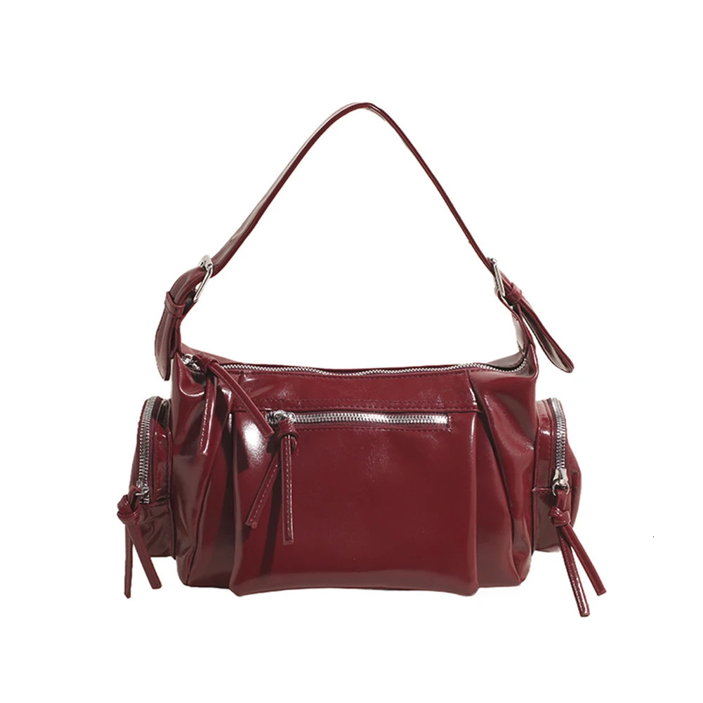 Ship from US Shoulder bag soft PU leather handbag multi pocket bottom womens work shopping travel homeless 250227FBB
