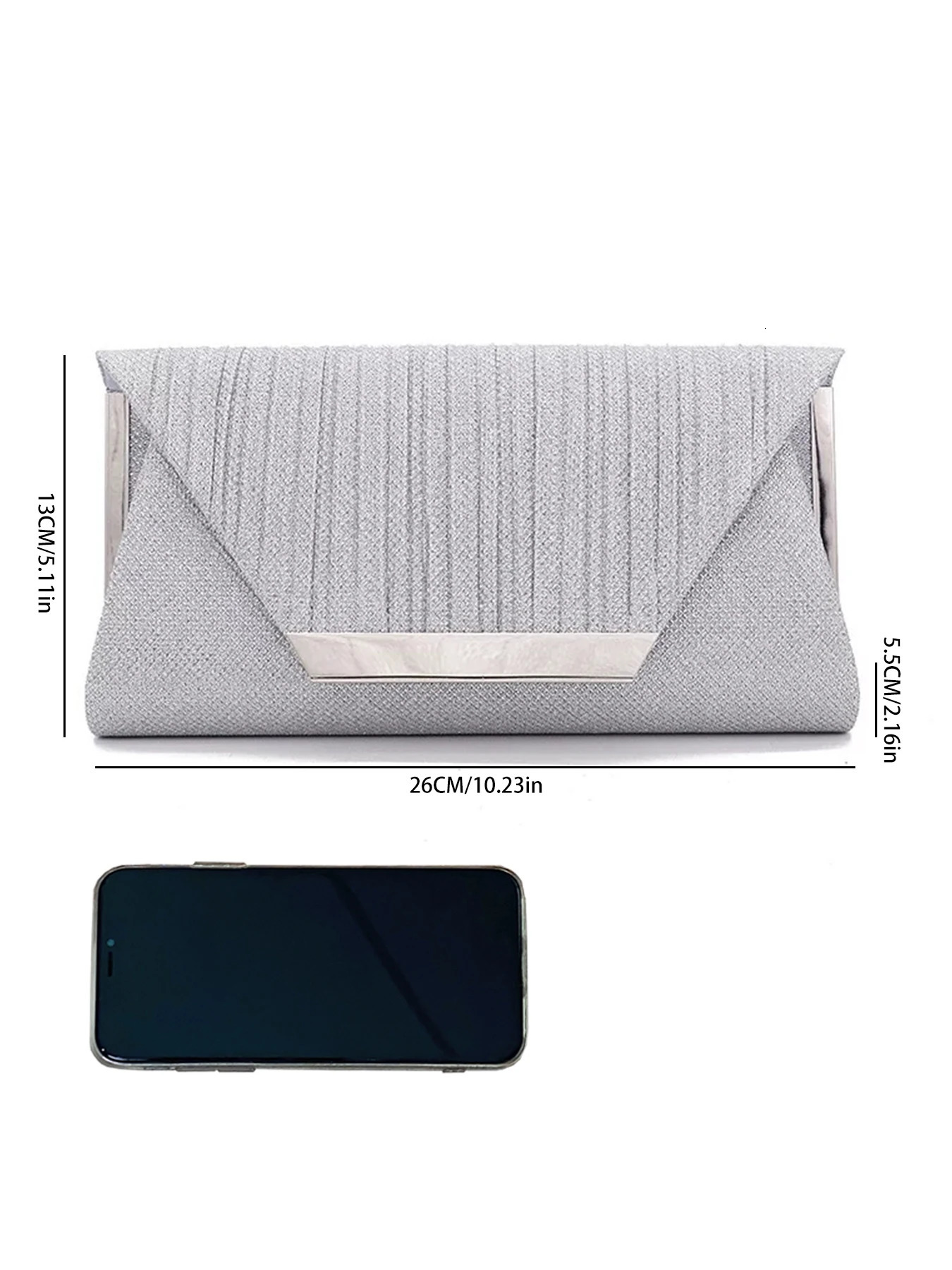 Pleated Dinner Handbag Prom and Party Womens Fashion Shoulder Bag Elegant Wallet Shiny Sequin Envelope 250226