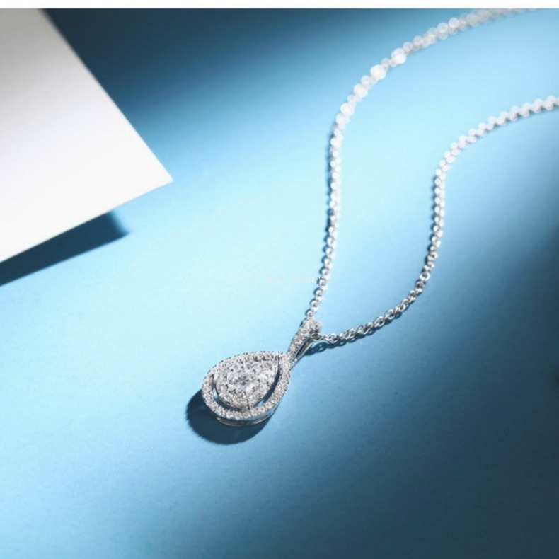 Water Drop Cubic Zirconia Necklace Women Diamond Necklaces Weeding Women Fashion Jewelry Will and Sandy Gift