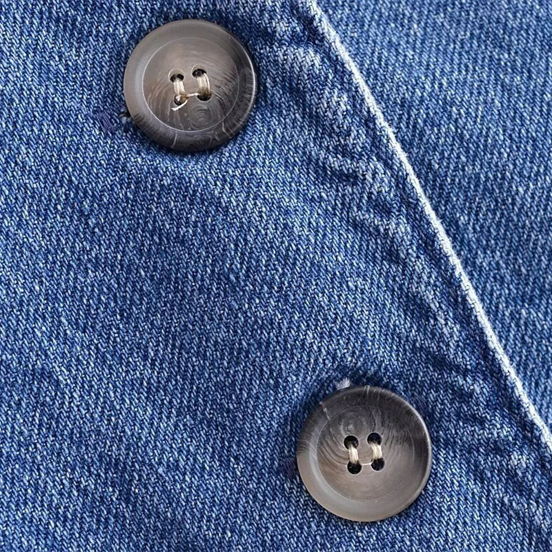 Willshela Women Fashion Denim Blue Single Breasted Sleeveless Jacket Vintage VNeck Vest Female Office Lady Waistcoats 250226