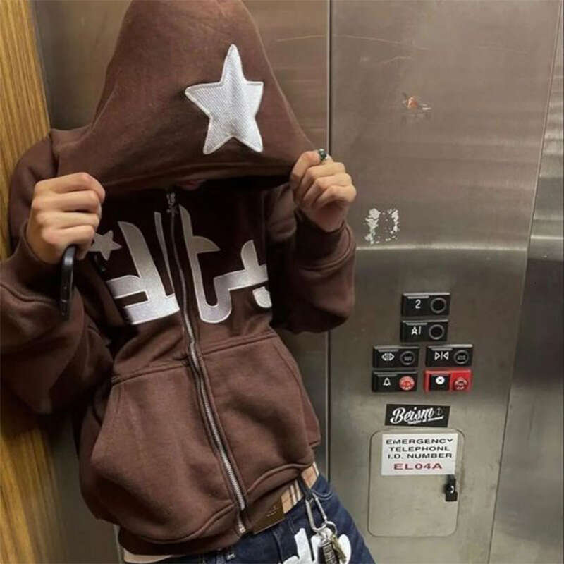 Strange Star Print Autumn New Winter Gothic Dark Top Printed Loose Hoodie for Women