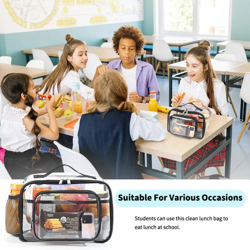 Kids Clear Lunch box Insulated Soft Bag Mini Cooler Back to School Thermal Meal Tote Kit for Girls Boys Back To School Gift 250221