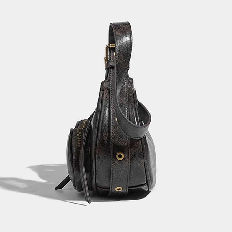 Vintage Double Pockets Underarm Bags For Women Designer Handbags And Purses 2025 New In Moto & Biker Shoulder Crossbody