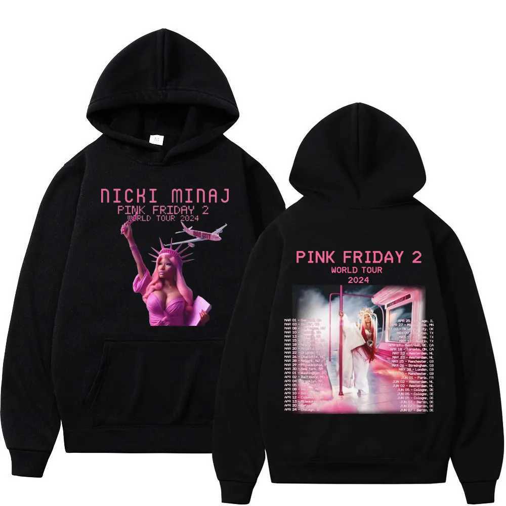 Nicki Minajs 2024 World Tour Printed Hoodie Album 2 Graphic Hoodie Sportswear Mens Hip Hop Vintag Hoodie X250227