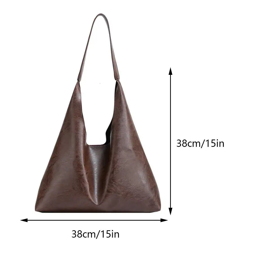 Ship from US PU Soft Leather Tote Bag Large Capacity Women Big Shoulder Female Simple Underarm Hasp Closure Casual Commuting 250227FBB