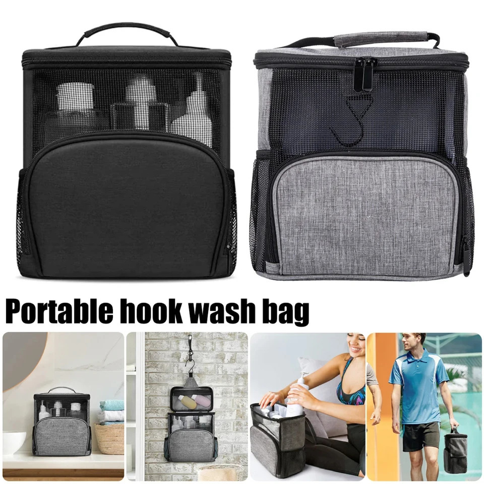 Ship from US Shower Caddy Bag Portable Hanging Tote Bags with Hook Travel Toiletry Makeup Organizer Pouch Cosmetic 250227FBB