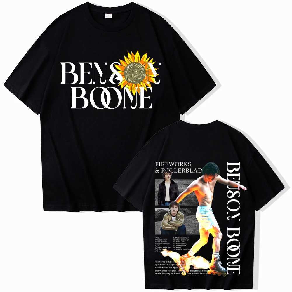 2024 Popular Singer Benson Boone Shirt Benson Boone Fireworks Rollerblades Tour Tshirts Hit Me Hard and Soft Tops X250227