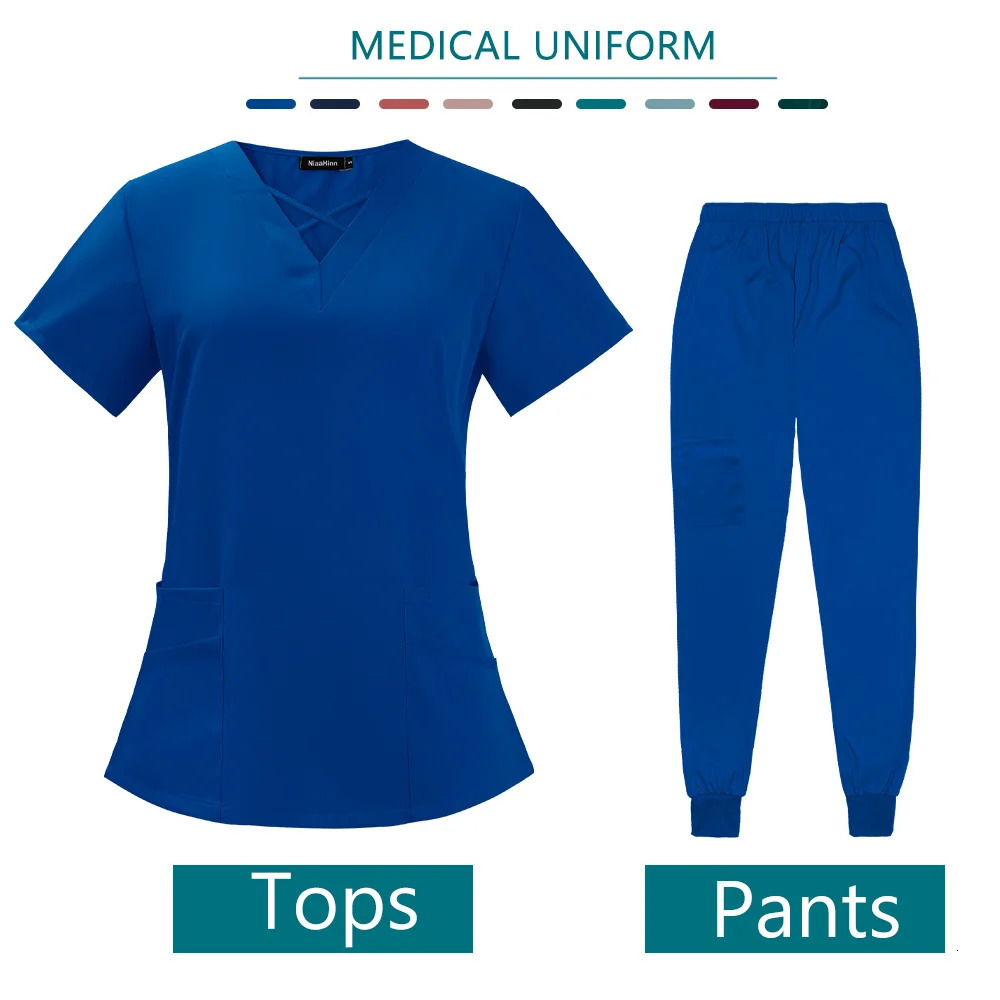 Hospital Scrubs Sets Nurse Accessories Clothing for Women Work Uniforms Dental Clinic Beauty Salon Spa Workwear Overalls 250226