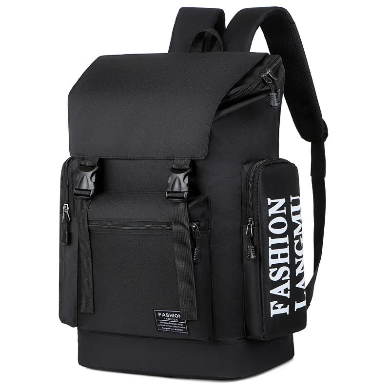 Ship from US Trendy Cool Mens Backpack Flap n with Unique Letters Stylish Student Bag CrossBorder Exclusive 250227FBB
