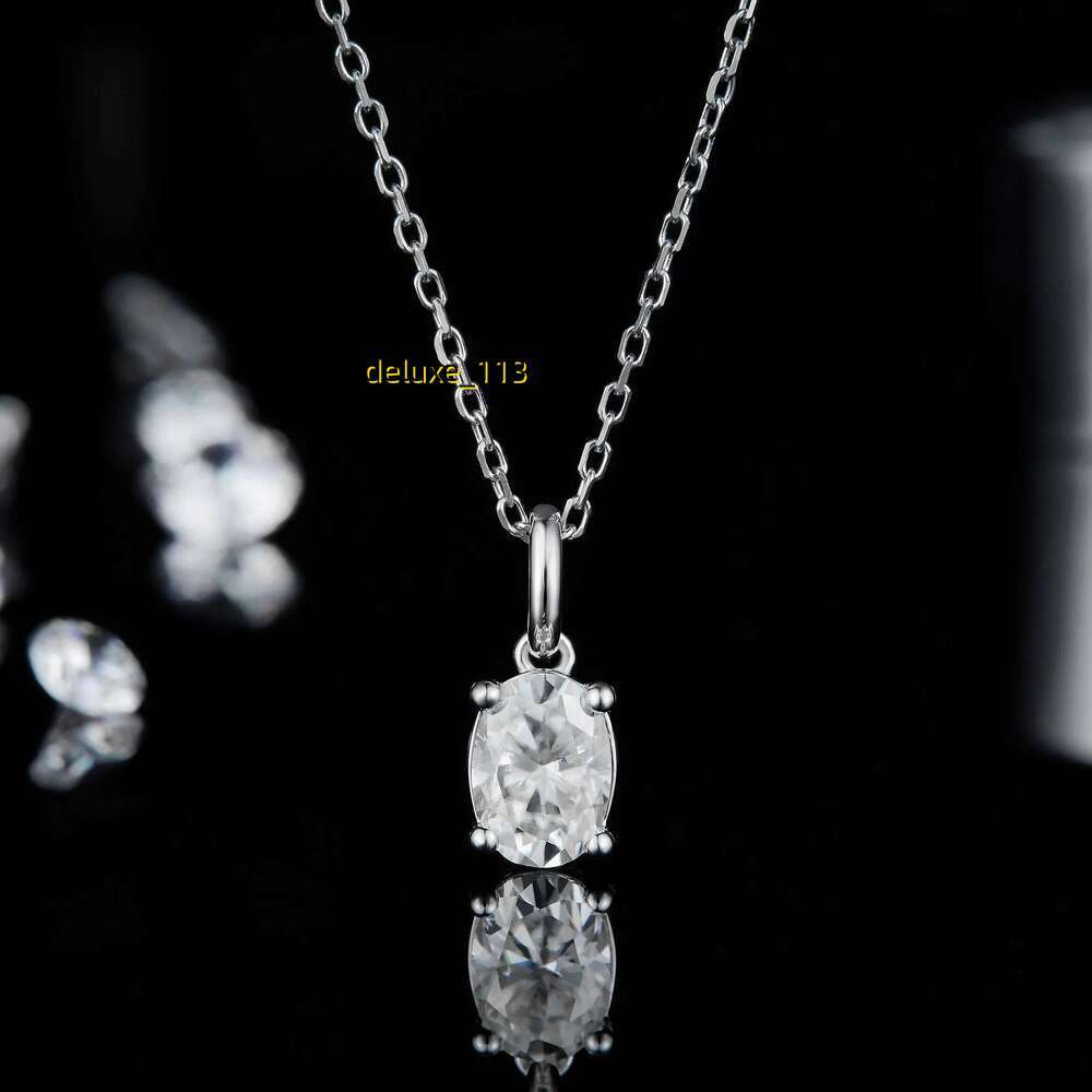 Peishang Jewelry Wholesale Oval Shape D Color Moissanite Pendants Sterg Sier Dia Necklace for Mother's Day Gift