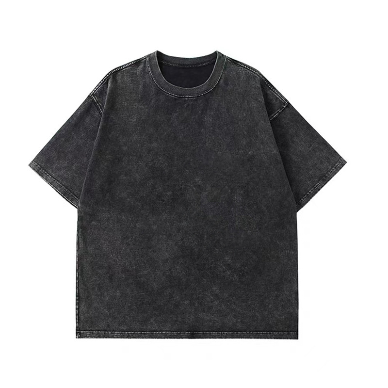 Designer 240g Stir Fried Snowflake Washed Old Men's And Women's T-shirts, Oversized Fashion Brand With Loose Short Sleeves For Summer