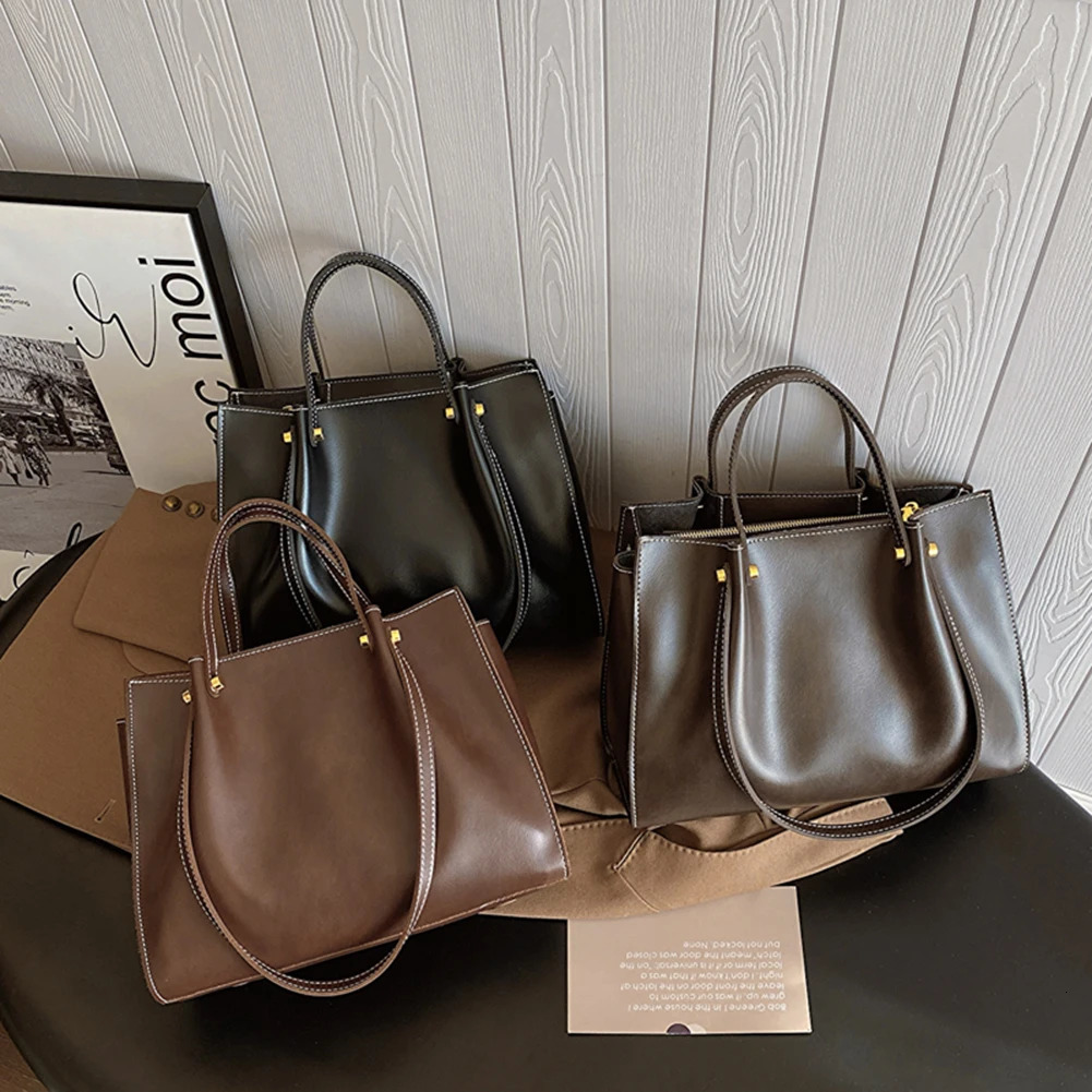 Ship from US Womens handbag with multiple pockets shoulder bag PU leather zipper closed underarm pocket solid for work and school 250227FBB