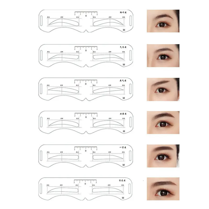 Reusable Eyebrow Stencil Set Soft Ruler Brow Definer Eye Brow Drawing Guide Styling Shaping Grooming Template Card Makeup Tools 250224