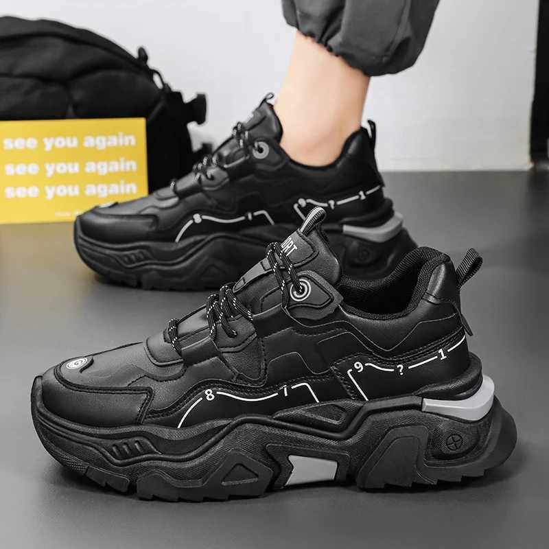 Mens thick soled casual sports shoes four season new outdoor soft soled comfortable running shoes versatile students sneakers Z250227