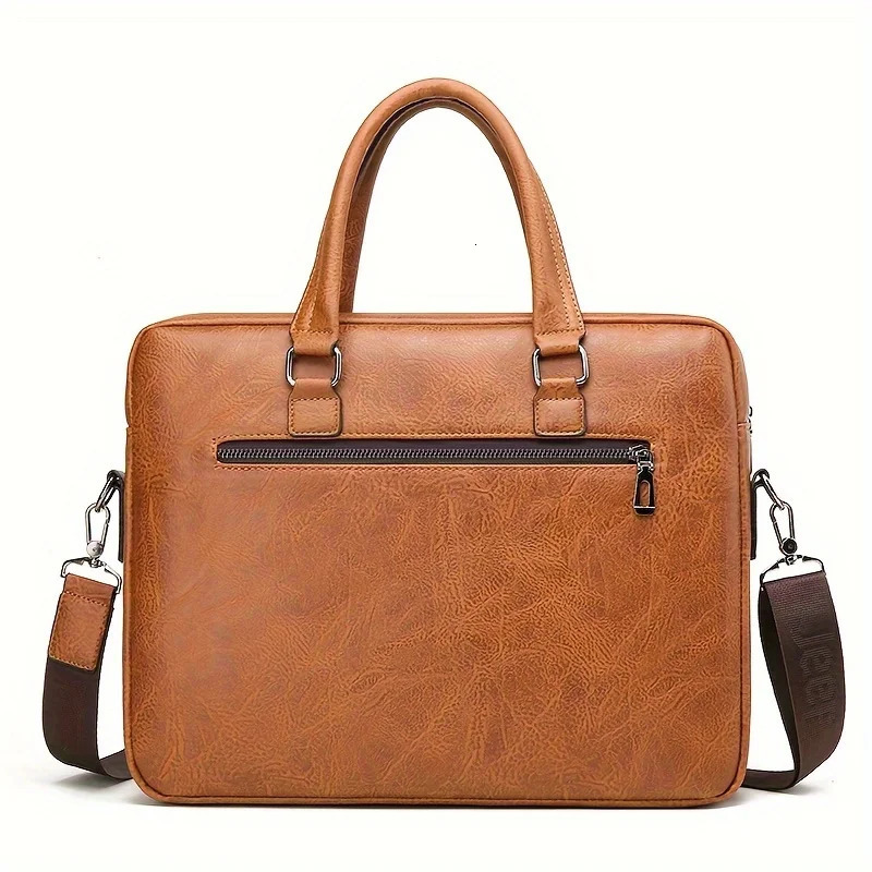 Ship from US Large capacity business handbag PU leather briefcase 250227FBB