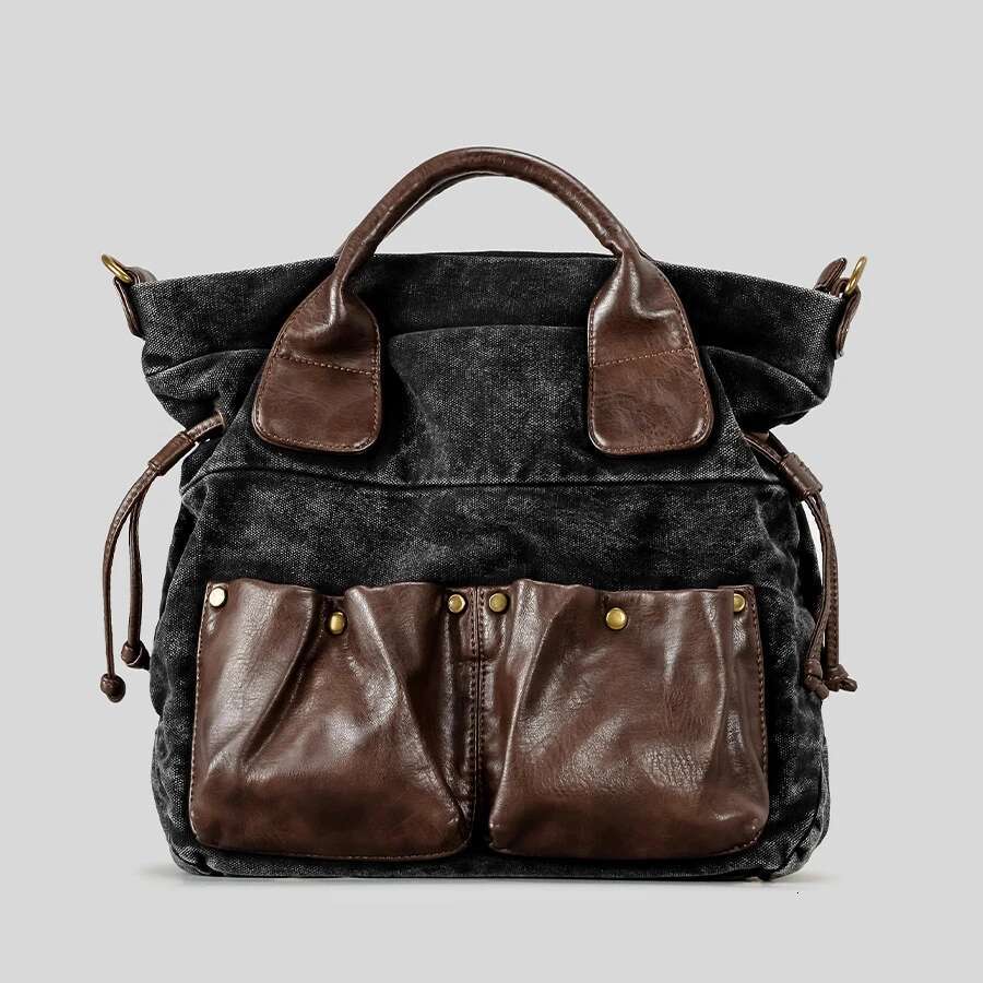 Vintage Denim Splicing Square Tote Bags For Women Designer Handbags Purses 2024 New In Large Capacity Shoulder Crossbody