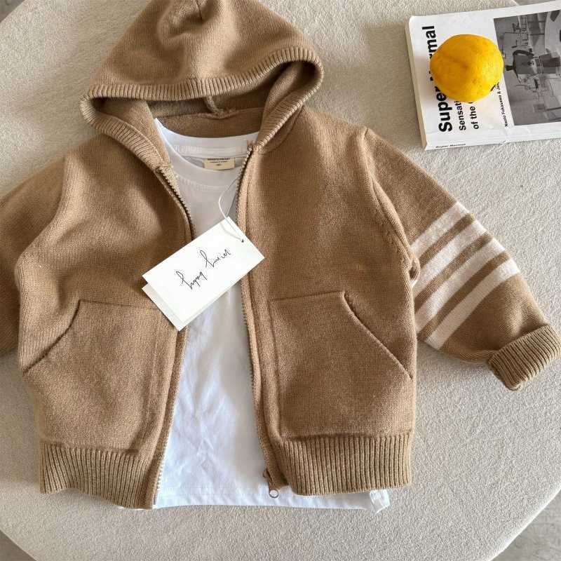 Pullover Childrens sweater jacket for men in Spring and Autumn 2025 new style for small and mediumsizedc hildrenh oodedc ardiganf orb abiest rendyb ra