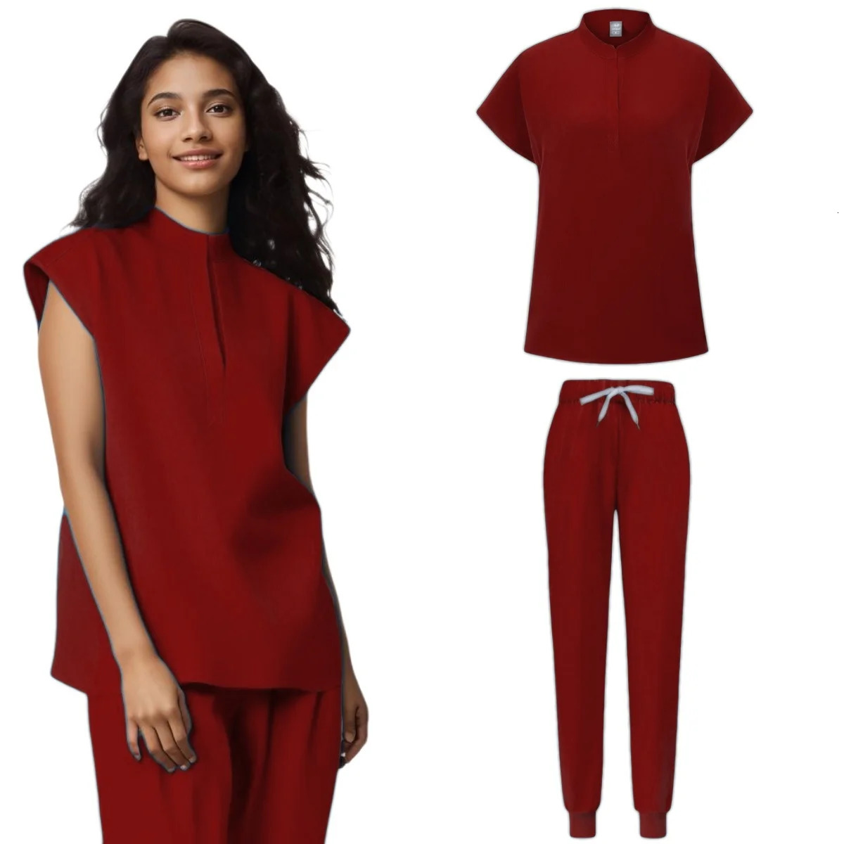 Women Uniforms Scrubs Sets Hospital Gowns Short Sleeve Tops Pant Nursing Accessories Doctors Clothes 250226