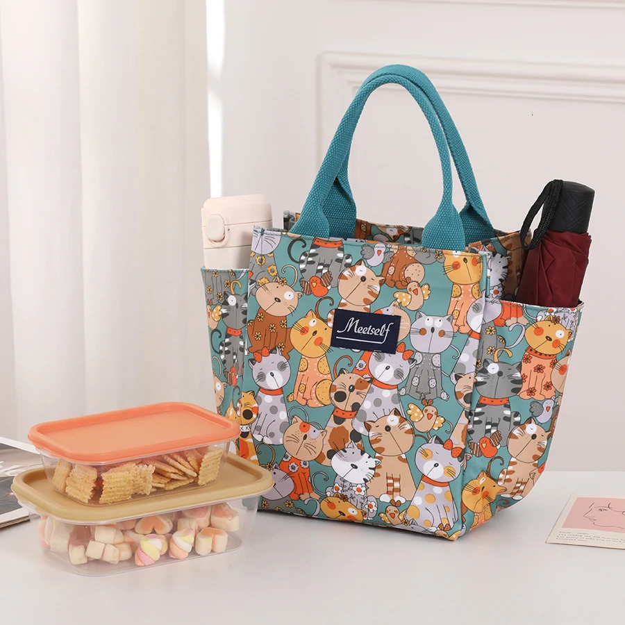 Ship from US Large capacity thermal insulation lunch bag Oxford cloth food storage picnic handbag portable cooler box 250227FBB