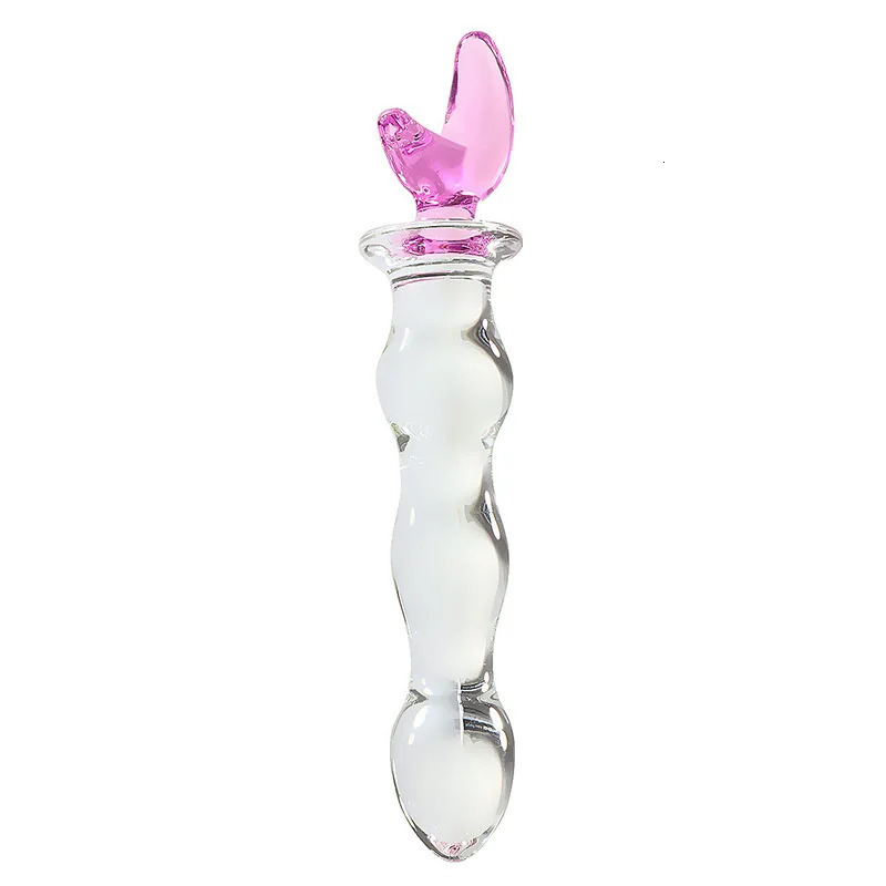 Cute Pink Smooth Crystal Glass Anal Plug Vaginal Anal Beads Dildos Plug Massage Masturbation Adult Sex Toys For WomenMen 250227