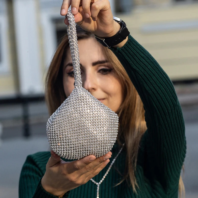 Soft Rhinestone Night Bag Diamond Day Clutch Zipper Pocket Coin Wallet with Black Gold and Silver 250226