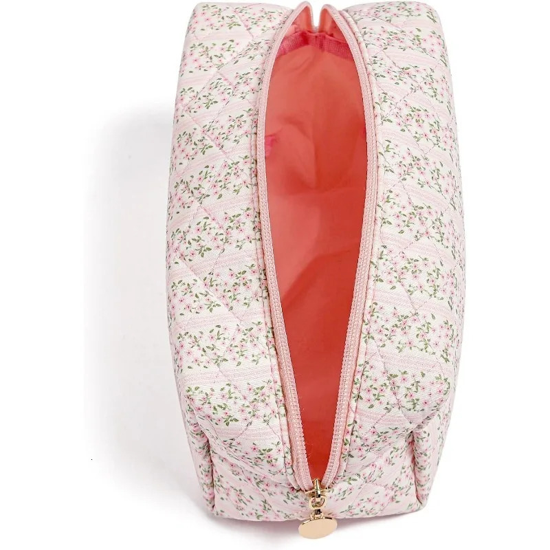 Ship from US Travel Cosmetic Bag Ladies Girl Zipper Floral Toiletries Organizer Makeup Portable Storage 250227FBB