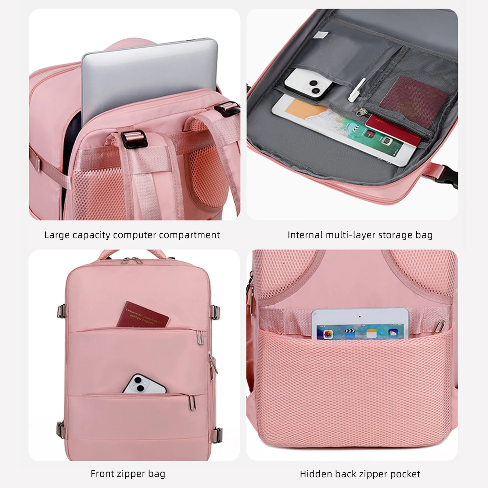 Ship from US Large capacity luggage travel bag with USB charging port waterproof carry on backpack for outdoor work and hiking 250227FBB