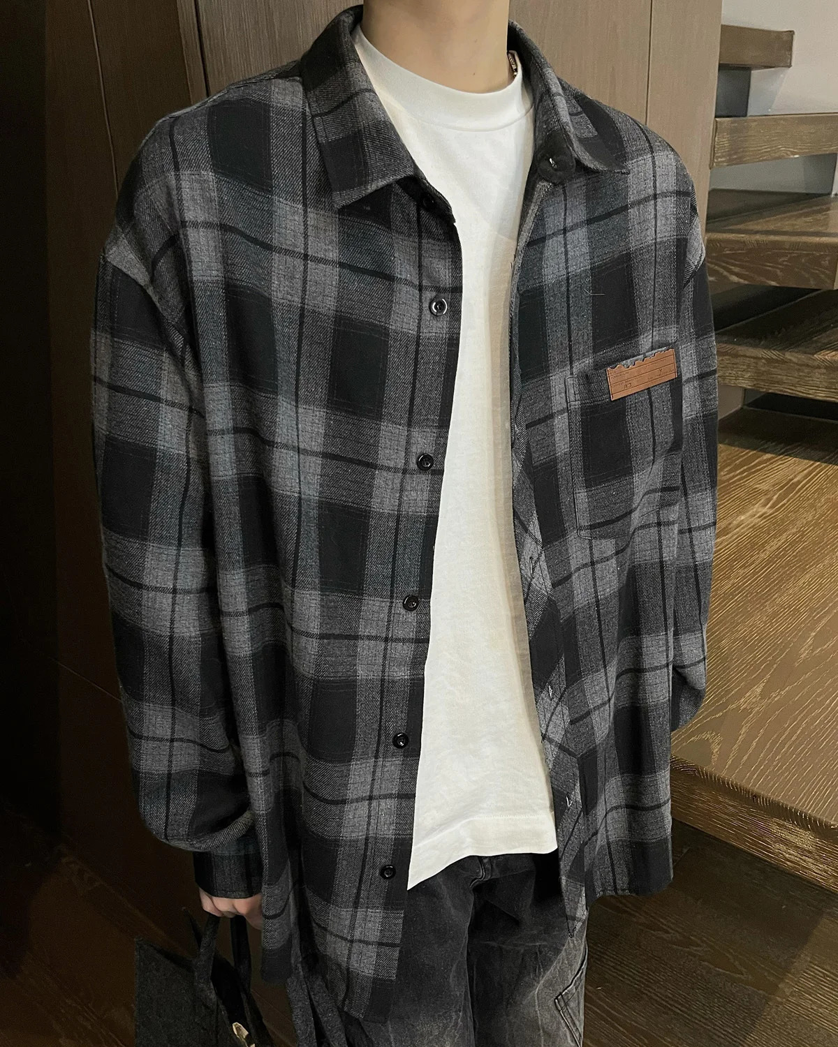 Autumn Long Sleeved Shirt Men Retro Casual Shirt Men Streetwear Korean Loose Plaid Shirt Mens Vintage Shirts Large Size 5XL 250224
