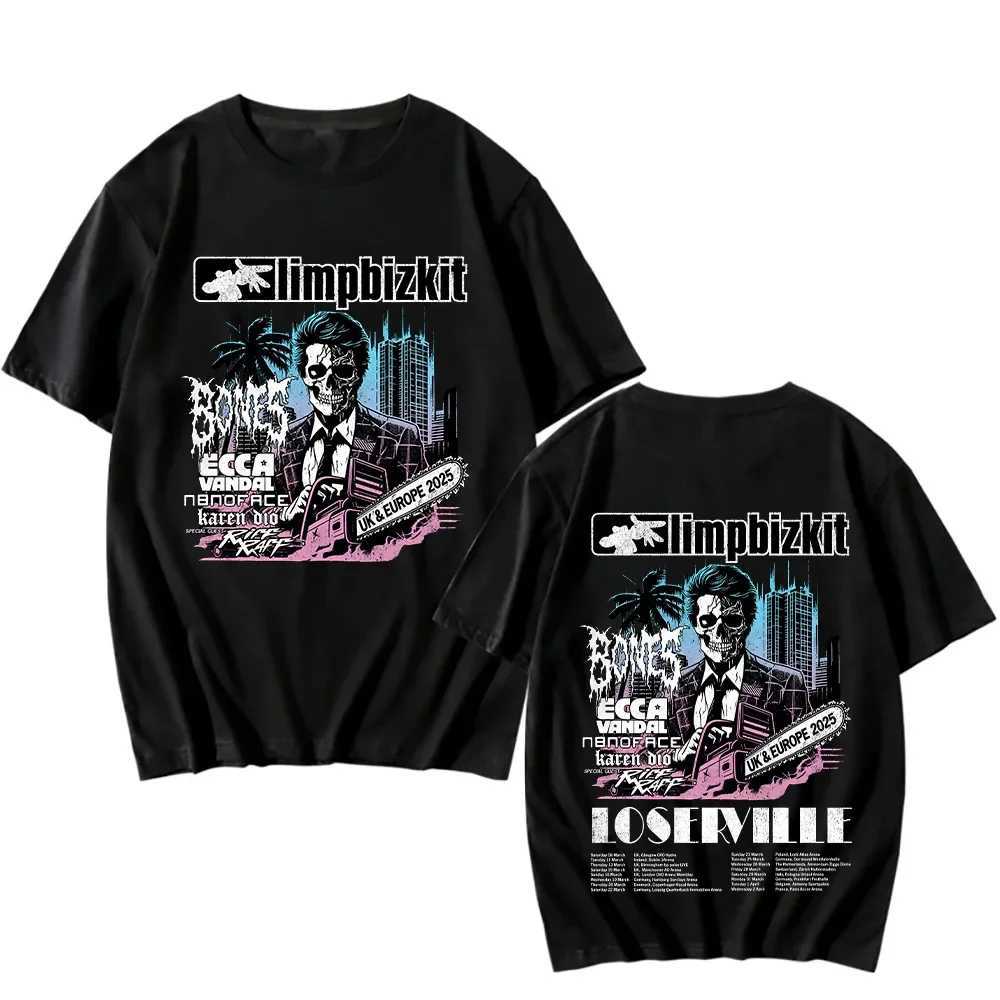 Limp Bizkit UK and Europe Tour 2025 T-shirt Rap Rock Vintage Cotton Ts New Enjoy First Tshirts Unisex Fashion Crewneck Clothes X250227