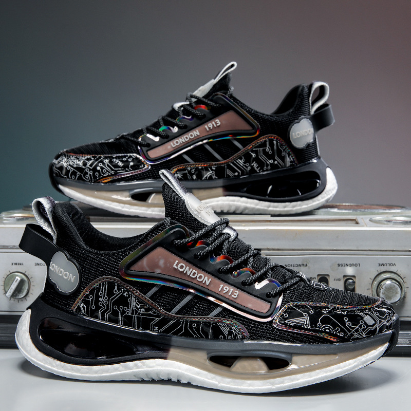 2025 new Summer mesh breathable and odorless high-end sports shoes for men, lightweight and shock-absorbing thick soled running shoes