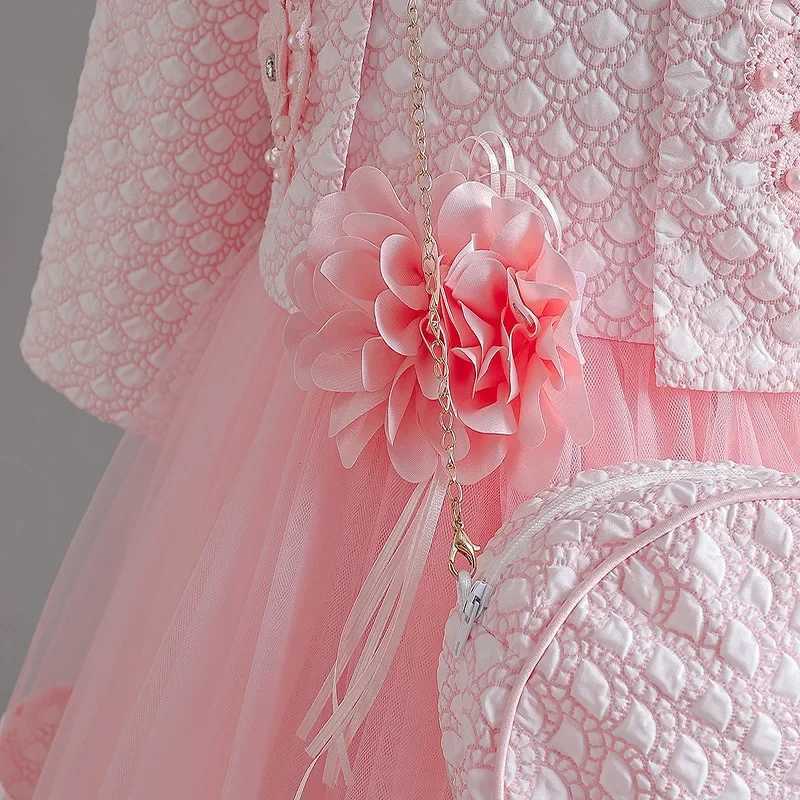 Girl's Dresses Jacquard Gown Long Sleeve Three-piece Suit Childrens Party Dress Princess Dress Performance Costume Wholesale Y250227Z042