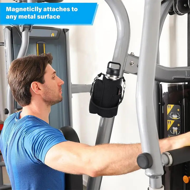 Ship from US Magnetic GYM Phone Bag for Men Women Water Bottle Sleeve Floor Organizer Outdoor Sport Crossbody Handle Pouch Earphone 250227FBB