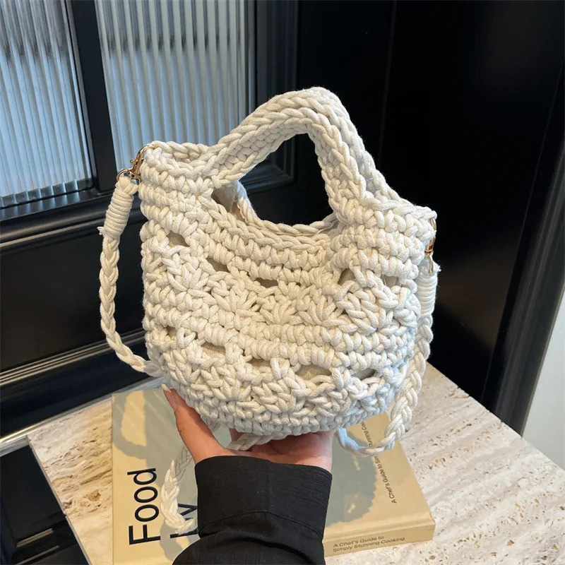 Ship from US Womens straw cross body bag Versatile Hollowed out Vacation Thailand beach 250227FBB