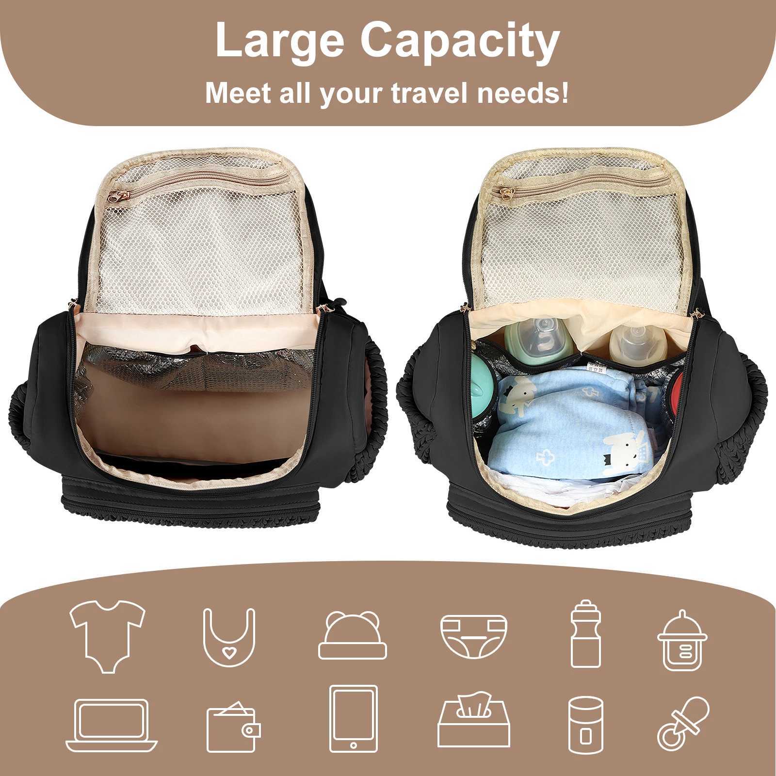 Diaper Bags Geestock Multifunction Diaper Bag Large Capacity Baby Mummy Maternity Bag Travel Backpack Waterproof Nursing Handbag Nappy Bag Y25022725IN