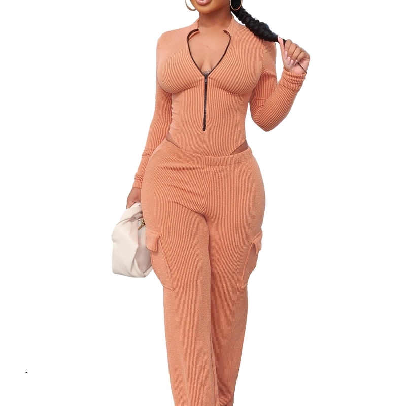 Womens Tracksuits Two Pieces Set 2025 New Autumn And Winter Elastic Twisted Strip High Waisted Long Sleeved Jumpsuit Work Pants Set