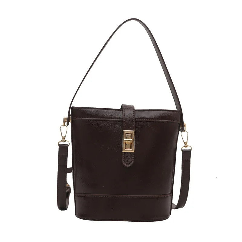Ship from US Womens Retro Versatile Texture HandHeld Bucket Bag Small Shoulder for Spring And Summer Fashion Accessory 250227FBB