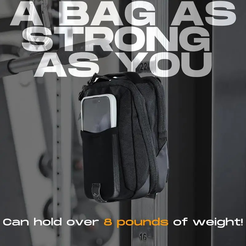 Ship from US Magnetic Gym Water Bottle Bag Holder Portable Phone Sling With Pocket Builtin Magnet For Men Women Sports Fitness 250227FBB