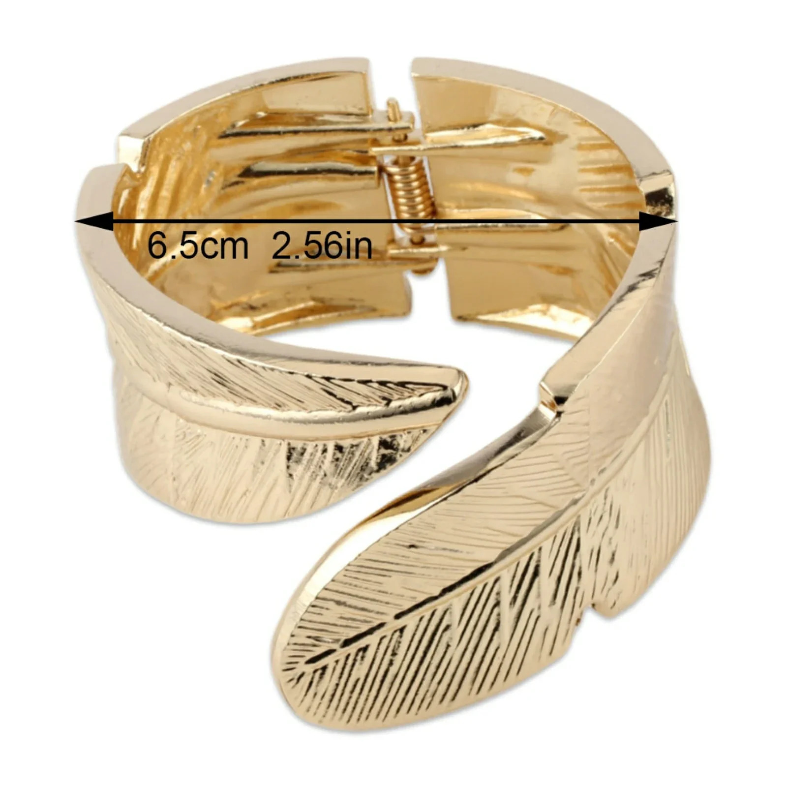 Gold Color Arm Cuff Thick Leaf Bracelet for Women Big Thick Chunky Statement Alloy Metal Big Wide Wrist Non Tarnish Bangle 250227