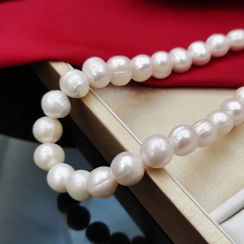 11-12-13-15mm Big Pearl Necklace 100%Natural Freshwater Pearl Jewelry 925 Sterling Silver For Women Fashion Gift 250222