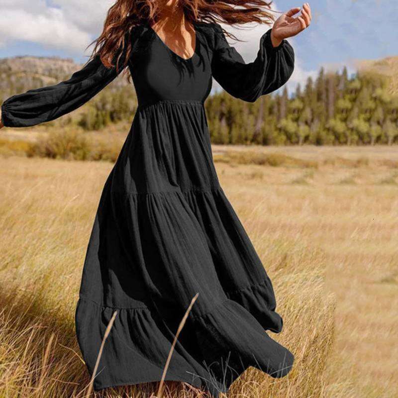 Autumn Street Style Women's Large Swing Dress 2025 New Casual Fashion Trendy Clothing